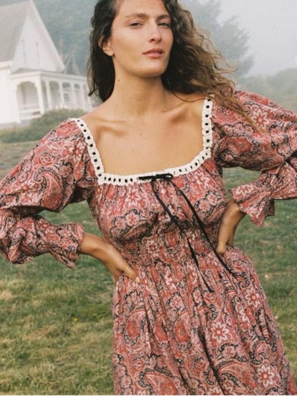 Christy Dawn Adelia Dress in Paisley with Velvet Tie
